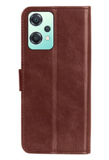 NoXx OnePlus Nord CE 2 Lite Hoesje Book Case Hoes Flip Cover Bookcase 2x Met Screenprotector - Bruin