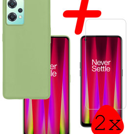 BASEY. OnePlus Nord CE 2 Lite Hoesje Siliconen Met 2x Screenprotector - Groen