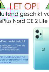 NoXx Hoes Geschikt voor OnePlus Nord CE 2 Lite Hoesje Book Case Hoes Flip Cover Wallet Bookcase Met 2x Screenprotector - Turquoise