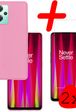 BASEY. Hoes Geschikt voor OnePlus Nord CE 2 Lite Hoesje Siliconen Back Cover Case Met 2x Screenprotector - Hoesje Geschikt voor OnePlus Nord CE 2 Lite Hoes Cover Hoesje - Lichtroze