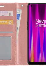 Nomfy Hoesje Geschikt voor OnePlus Nord CE 2 Lite Hoes Bookcase Flipcase Book Cover Met Screenprotector - Hoes Geschikt voor OnePlus Nord CE 2 Lite Hoesje Book Case - Rosé goud
