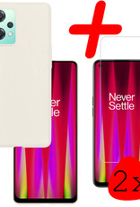 BASEY. Hoes Geschikt voor OnePlus Nord CE 2 Lite Hoesje Siliconen Back Cover Case Met 2x Screenprotector - Hoesje Geschikt voor OnePlus Nord CE 2 Lite Hoes Cover Hoesje - Wit