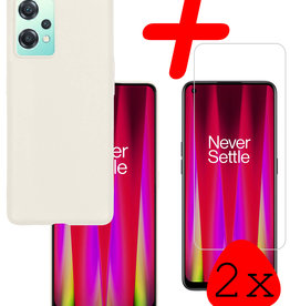 BASEY. BASEY. OnePlus Nord CE 2 Lite Hoesje Siliconen Met 2x Screenprotector - Wit