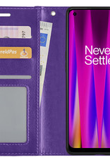 Nomfy Hoesje Geschikt voor OnePlus Nord CE 2 Lite Hoes Bookcase Flipcase Book Cover Met 2x Screenprotector - Hoes Geschikt voor OnePlus Nord CE 2 Lite Hoesje Book Case - Paars