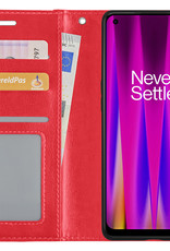 Nomfy Hoesje Geschikt voor OnePlus Nord CE 2 Lite Hoes Bookcase Flipcase Book Cover Met 2x Screenprotector - Hoes Geschikt voor OnePlus Nord CE 2 Lite Hoesje Book Case - Rood