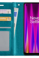 Nomfy Hoesje Geschikt voor OnePlus Nord CE 2 Lite Hoes Bookcase Flipcase Book Cover Met 2x Screenprotector - Hoes Geschikt voor OnePlus Nord CE 2 Lite Hoesje Book Case - Turquoise