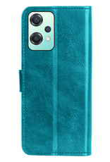 OnePlus Nord CE 2 Lite Hoes Bookcase Flipcase Book Cover Met 2x Screenprotector - OnePlus Nord CE 2 Lite Hoesje Book Case - Turquoise