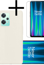 NoXx Hoes Geschikt voor OnePlus Nord CE 2 Lite Hoesje Cover Siliconen Back Case Hoes Met Screenprotector - Wit