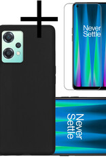 NoXx Hoes Geschikt voor OnePlus Nord CE 2 Lite Hoesje Cover Siliconen Back Case Hoes Met Screenprotector - Zwart