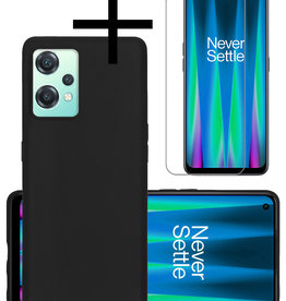 NoXx OnePlus Nord CE 2 Lite Hoesje Siliconen Met Screenprotector - Zwart