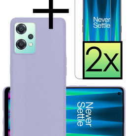 NoXx OnePlus Nord CE 2 Lite Hoesje Siliconen Met 2x Screenprotector - Lila