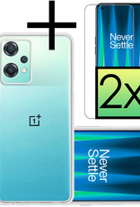 NoXx Hoes Geschikt voor OnePlus Nord CE 2 Lite Hoesje Cover Siliconen Back Case Hoes Met 2x Screenprotector - Transparant