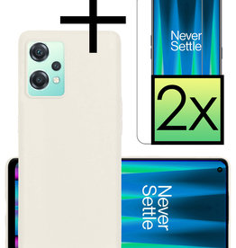NoXx NoXx OnePlus Nord CE 2 Lite Hoesje Siliconen Met 2x Screenprotector - Wit