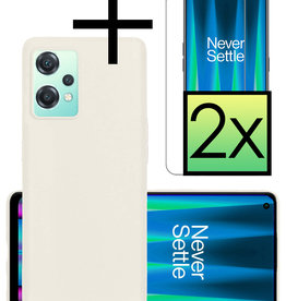 NoXx OnePlus Nord CE 2 Lite Hoesje Siliconen Met 2x Screenprotector - Wit