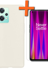 Nomfy Hoesje Geschikt voor OnePlus Nord CE 2 Lite Hoesje Siliconen Cover Case Met Screenprotector - Hoes Geschikt voor OnePlus Nord CE 2 Lite Hoes Back Case - Wit