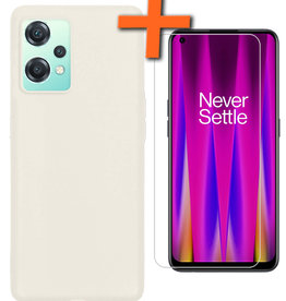 Nomfy Nomfy OnePlus Nord CE 2 Lite Hoesje Siliconen Met Screenprotector - Wit