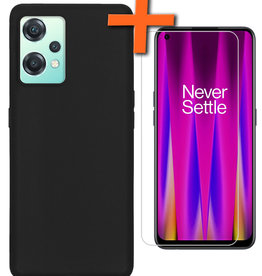 Nomfy Nomfy OnePlus Nord CE 2 Lite Hoesje Siliconen Met Screenprotector - Zwart