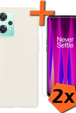 Nomfy Hoesje Geschikt voor OnePlus Nord CE 2 Lite Hoesje Siliconen Cover Case Met 2x Screenprotector - Hoes Geschikt voor OnePlus Nord CE 2 Lite Hoes Back Case - Wit