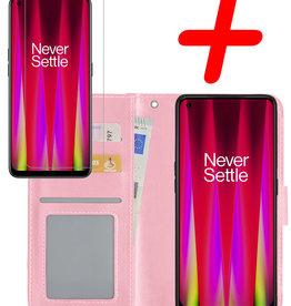 BASEY. BASEY. OnePlus Nord CE 2 Lite Hoesje Bookcase Lichtroze Met Screenprotector