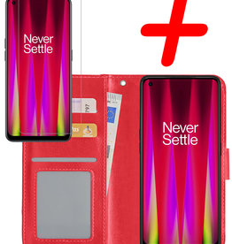 BASEY. BASEY. OnePlus Nord CE 2 Lite Hoesje Bookcase Rood Met Screenprotector