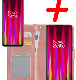 BASEY. BASEY. OnePlus Nord CE 2 Lite Hoesje Bookcase Rose Goud Met Screenprotector