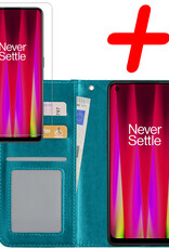 BASEY. Hoes Geschikt voor OnePlus Nord CE 2 Lite Hoesje Bookcase Hoes Flip Case Book Cover Met Screenprotector - Hoesje Geschikt voor OnePlus Nord CE 2 Lite Hoes Book Case Hoesje - Turquoise