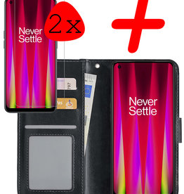 BASEY. OnePlus Nord CE 2 Lite Hoesje Bookcase Zwart Met 2x Screenprotector