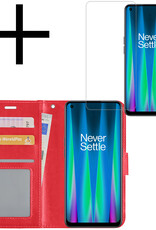 NoXx Hoes Geschikt voor OnePlus Nord CE 2 Lite Hoesje Book Case Hoes Flip Cover Wallet Bookcase Met Screenprotector - Rood