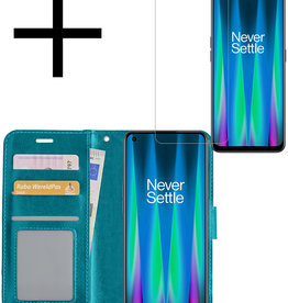 NoXx NoXx OnePlus Nord CE 2 Lite Hoesje Bookcase Turquoise Met Screenprotector