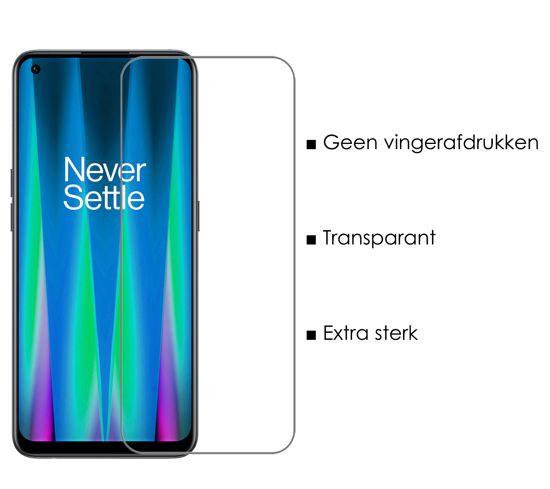 NoXx Hoes Geschikt voor OnePlus Nord CE 2 Lite Hoesje Book Case Hoes Flip Cover Wallet Bookcase Met Screenprotector - Wit