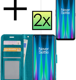 NoXx OnePlus Nord CE 2 Lite Hoesje Bookcase Turquoise Met 2x Screenprotector