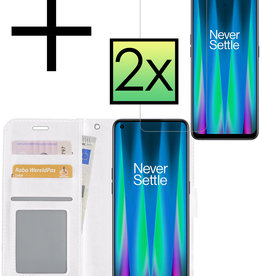 NoXx OnePlus Nord CE 2 Lite Hoesje Bookcase Wit Met 2x Screenprotector