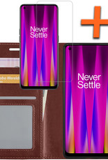 Nomfy Hoesje Geschikt voor OnePlus Nord CE 2 Lite Hoes Bookcase Flipcase Book Cover Met Screenprotector - Hoes Geschikt voor OnePlus Nord CE 2 Lite Hoesje Book Case - Bruin