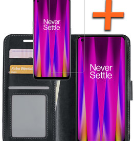Nomfy Nomfy OnePlus Nord CE 2 Lite Hoesje Bookcase Zwart Met Screenprotector