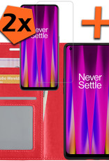 Nomfy Hoesje Geschikt voor OnePlus Nord CE 2 Lite Hoes Bookcase Flipcase Book Cover Met 2x Screenprotector - Hoes Geschikt voor OnePlus Nord CE 2 Lite Hoesje Book Case - Rood