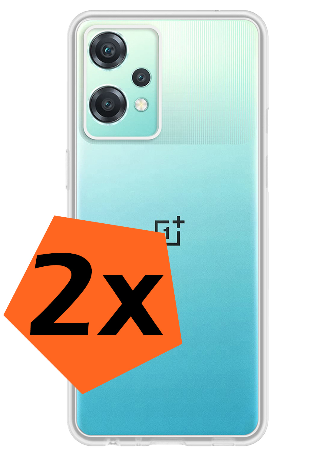 Nomfy Hoesje Geschikt voor OnePlus Nord CE 2 Lite Hoesje Siliconen Cover Case - Hoes Geschikt voor OnePlus Nord CE 2 Lite Hoes Back Case - 2-PACK - Transparant