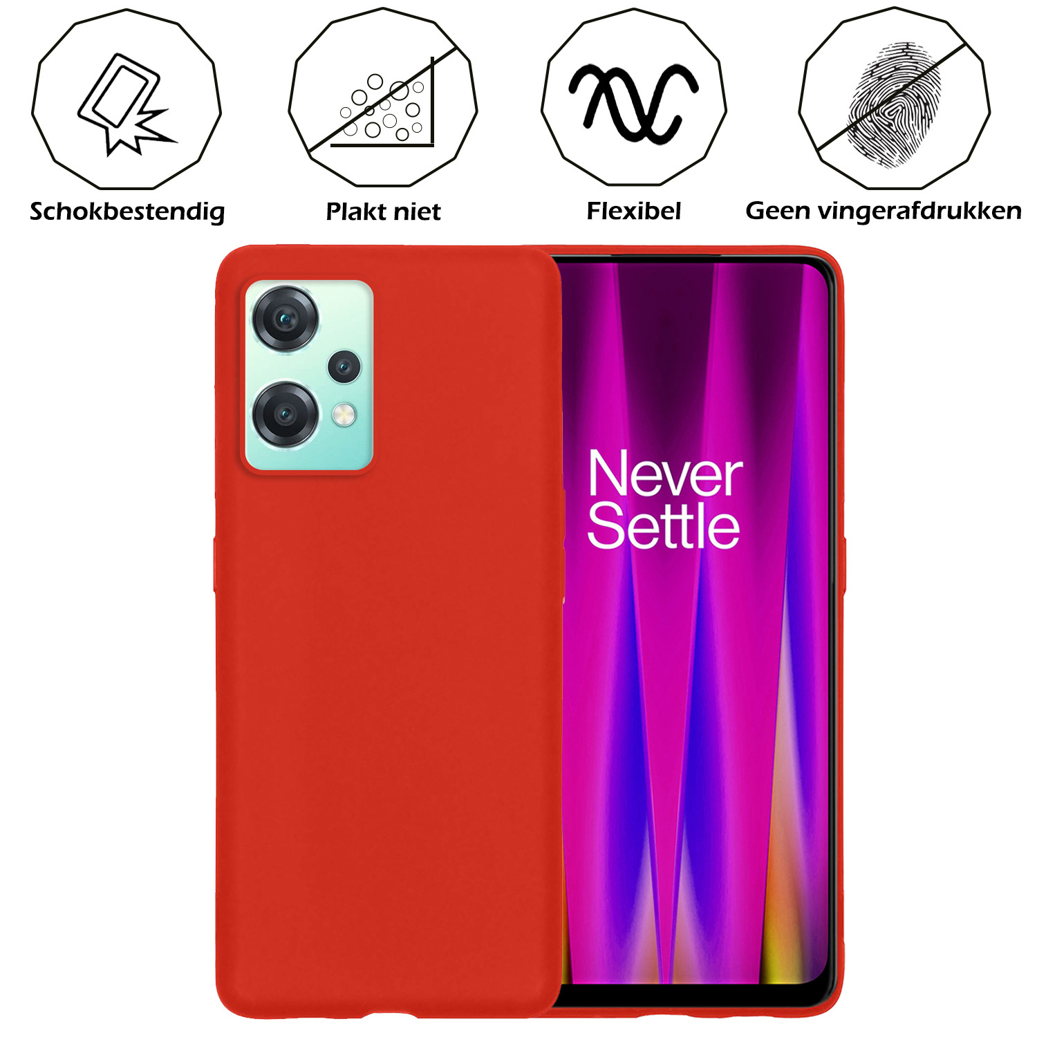 Nomfy Hoesje Geschikt voor OnePlus Nord CE 2 Lite Hoesje Siliconen Cover Case - Hoes Geschikt voor OnePlus Nord CE 2 Lite Hoes Back Case - 2-PACK - Transparant