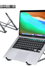 NoXx Laptop Standaard Aluminium Laptop Stand - Ergonomisch Verstelbare Laptop Houder - Grijs