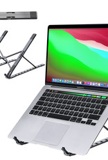 Nomfy Aluminium Laptop Standaard Opvouwbaar - Bureaustandaard Ergonomische Laptop Houder Verstelbaar- Grijs