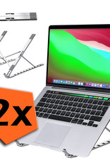 Nomfy Aluminium Laptop Standaard Opvouwbaar - Bureaustandaard Ergonomische Laptop Houder Verstelbaar - Grijs - 2X