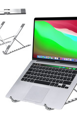 Nomfy Aluminium Laptop Standaard Opvouwbaar - Bureaustandaard Ergonomische Laptop Houder Verstelbaar - Zilver