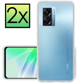 NoXx NoXx OPPO A77 Hoesje Siliconen - Transparant - 2 PACK