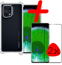 BASEY. BASEY. OPPO Find X5 Hoesje Siliconen Met 2x Screenprotector - Transparant