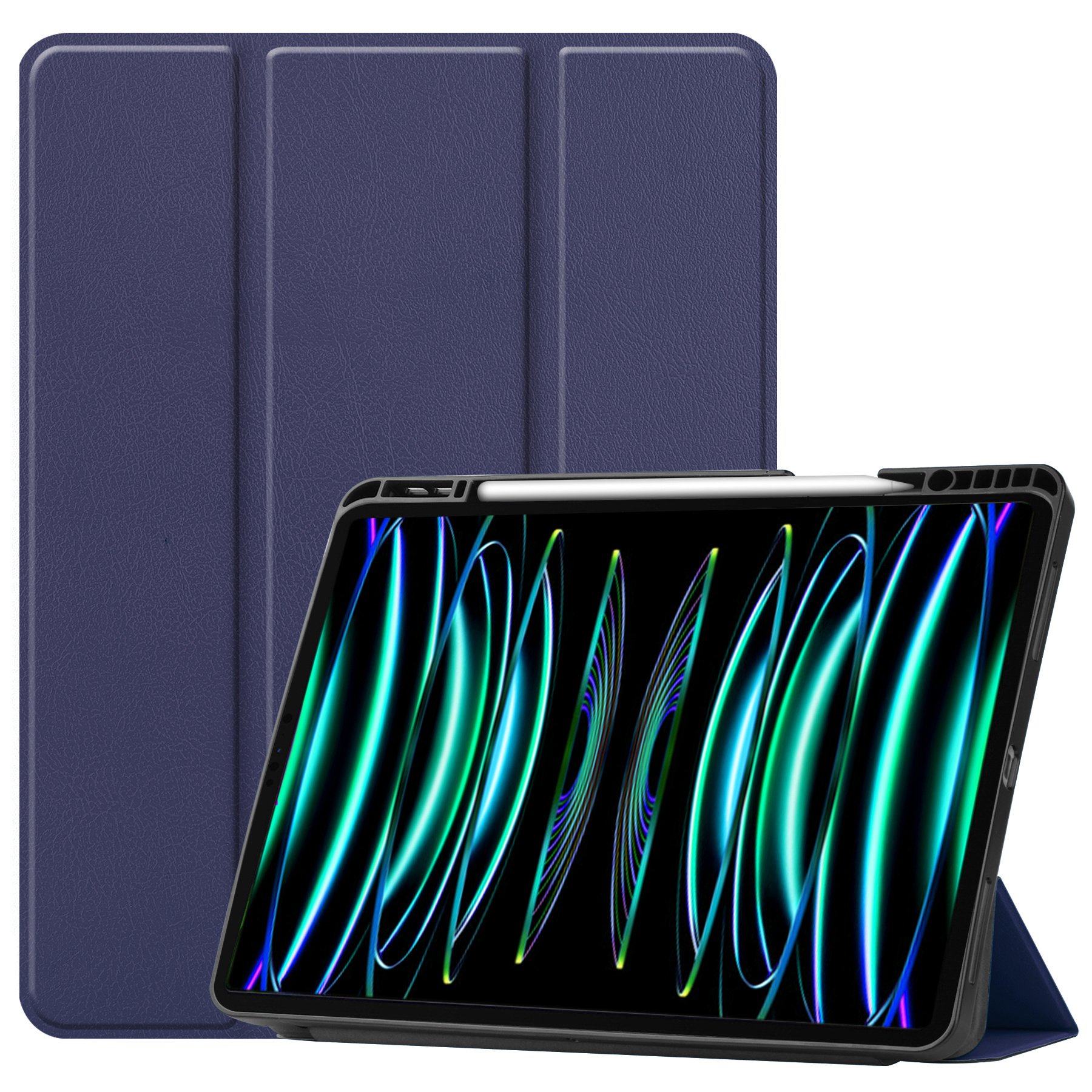 BASEY. BASEY. iPad Pro 12.9 inch (2022) Hoesje Met Apple Pencilhouder - Donkerblauw
