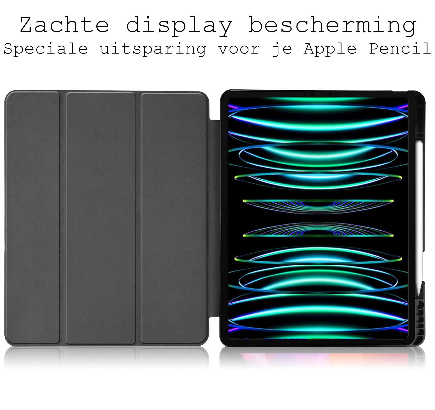 BASEY. BASEY. iPad Pro 12.9 inch (2022) Hoesje Met Apple Pencilhouder - Donkergroen