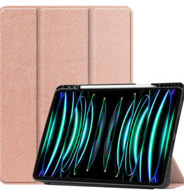BASEY. BASEY. iPad Pro 12.9 inch (2022) Hoesje Met Apple Pencilhouder - Rose Goud