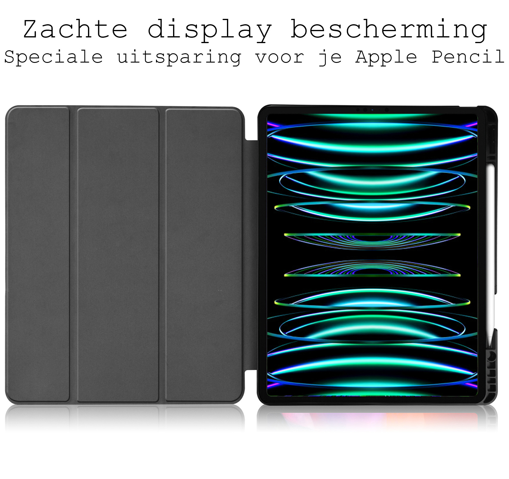 BASEY. BASEY. iPad Pro 12.9 inch (2022) Hoesje Met Apple Pencilhouder - Zwart