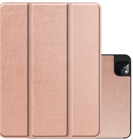 NoXx NoXx iPad Pro 12.9 inch (2022) Hoesje Met Apple Pencilhouder - Rose Goud