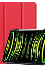 Nomfy Nomfy iPad Pro 12.9 inch (2022) Hoesje Met Apple Pencilhouder - Rood
