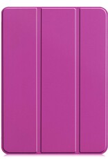 BASEY. Hoesje Geschikt voor iPad Pro 2021 (11 inch) Hoes Case Tablet Hoesje Tri-fold Met Uitsparing Geschikt voor Apple Pencil - Hoes Geschikt voor iPad Pro 11 inch (2021) Hoesje Hard Cover Bookcase Hoes - Paars